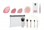 Real Techniques 12 Days Of Glow Advent Calendar 12 piece Cleansing Sponge/Complexion Sponge/Travel Sponge Cage/Mask Applicator/5 Brushes/Brush Cleanser Gel/Tweezers/Pouch