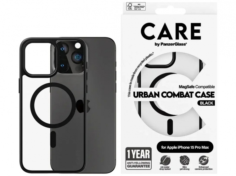 PanzerGlass CARE Urban Combat Case Magsafe Black for Apple iPhone 15 Pro Max PanzerGlass CARE Urban Combat Case Magsafe Black for Apple iPhone 15 Pro Max