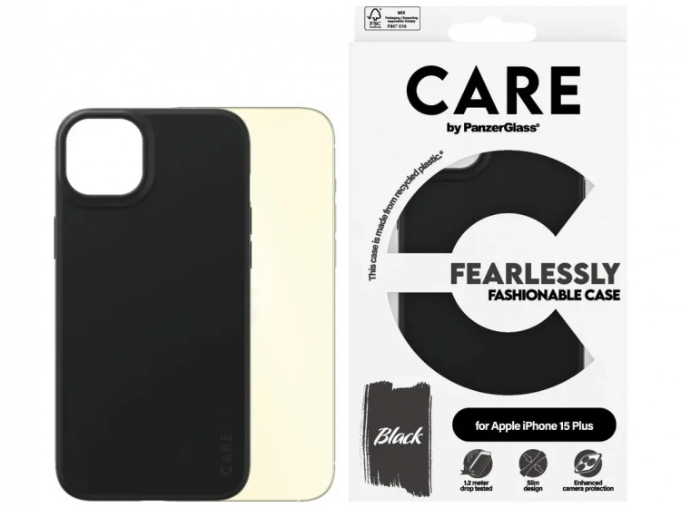 PanzerGlass CARE Fashionable Case for iPhone 15 Plus Black