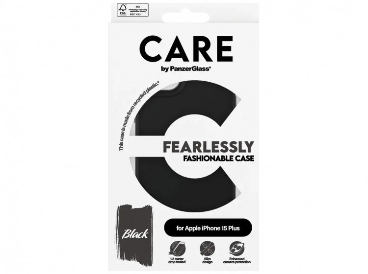 PanzerGlass CARE Fashionable Case for iPhone 15 Plus Black