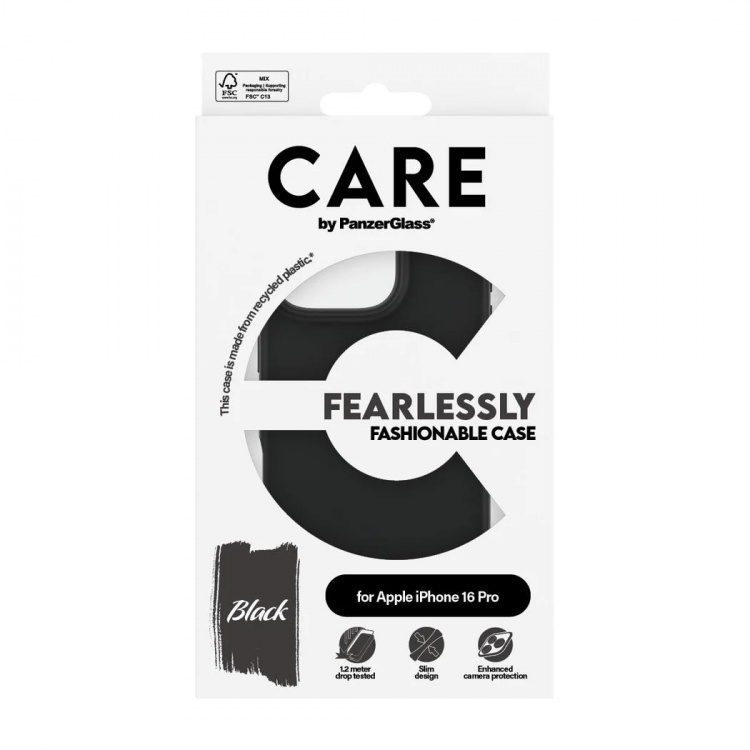 PanzerGlass CARE Fashionable Case for iPhone 16 Pro Black
