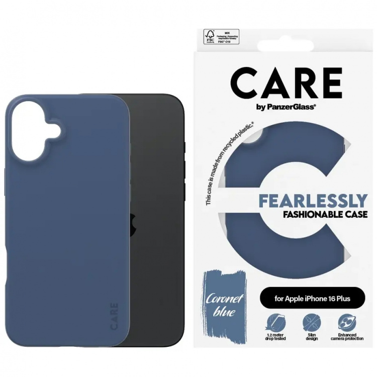 PanzerGlass CARE Fashionable case for iPhone 16 Plus Blue PanzerGlass CARE Fashionable case for iPhone 16 Plus Blue