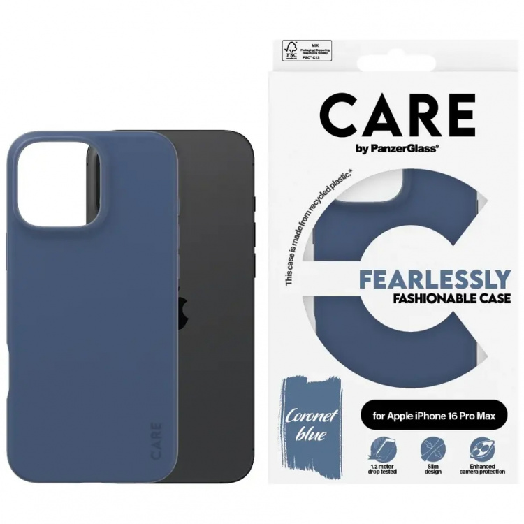 PanzerGlass CARE Fashionable Case for iPhone 16 Pro Max Blue PanzerGlass CARE Fashionable Case for iPhone 16 Pro Max Blue
