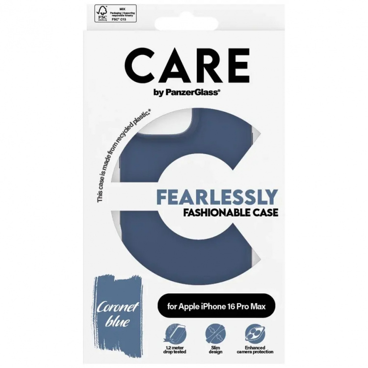 PanzerGlass CARE Fashionable Case for iPhone 16 Pro Max Blue PanzerGlass CARE Fashionable Case for iPhone 16 Pro Max Blue