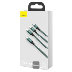 Baseus Rapid Series 3-in-1 USB-C salamalle/Micro/USB-C 1.5m vihreä Baseus Rapid Series 3-in-1 USB-C salamalle/Micro/USB-C 1.5m vihreä