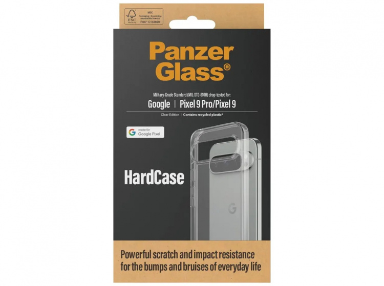 PanzerGlass HardCase Shell Google Pixel 9, 9 Pro, Transparent
