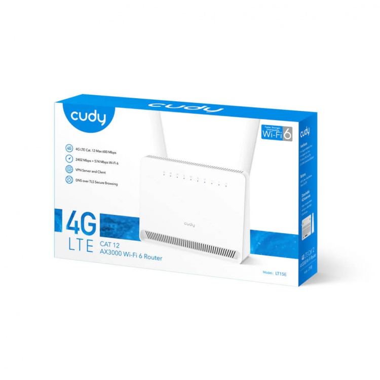 CUDY 4G Router LT15E CAT12/WF6 AX3000 Gigabit CUDY 4G Router LT15E CAT12/WF6 AX3000 Gigabit
