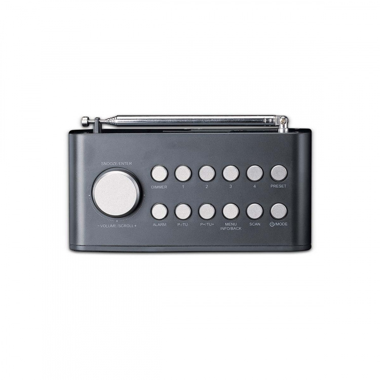 Lenco DAB+/FM-radiohälytyskello värinäytöllä, uniajastimella ja kaksoishälytystoiminnolla Musta