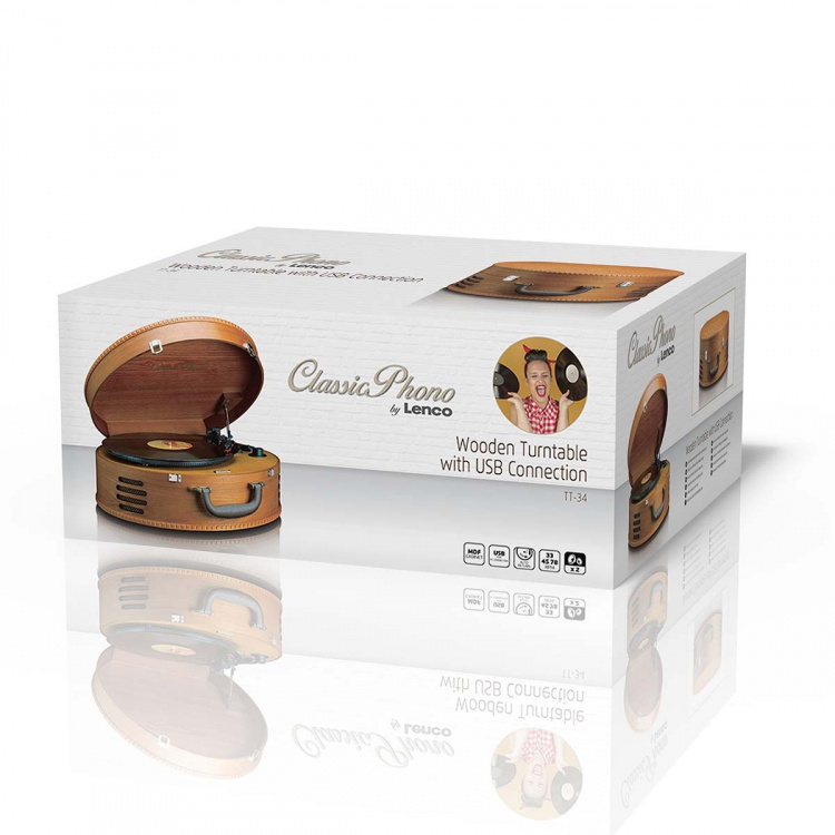 Lenco Retro levysoitin 2 Sisäänrakennettu kaiuttimet Brown