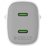 Celly USB-laddare GaN 2 x USB-C PD 45W