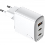 Celly USB-laddare GaN 1 x USB-A + 2 x USB-C PD 65W