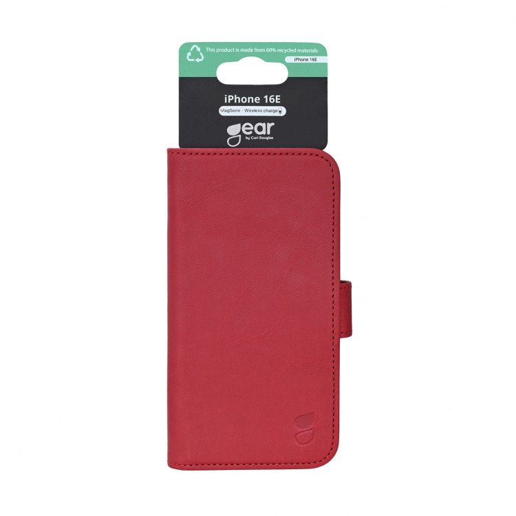 Gear Mobiili Lompakko iPhone 16E Classic 3 Korttia MagSerie Kierrätetty Deep Red