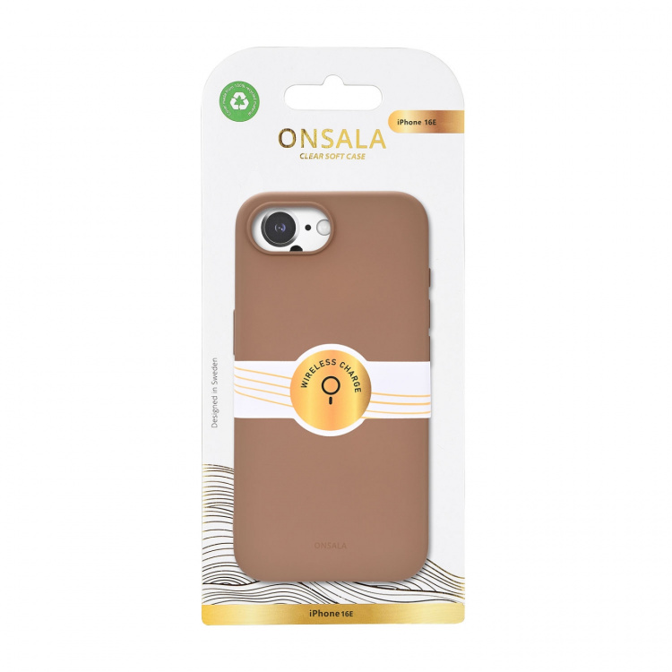 Onsala Mobiilikuori iPhone 16E Takapuoli Silikonituntumalla Kierrätetty MagSerie Chocolate Onsala Mobiilikuori iPhone 16E Takapuoli Silikonituntumalla Kierrätetty MagSerie Chocolate