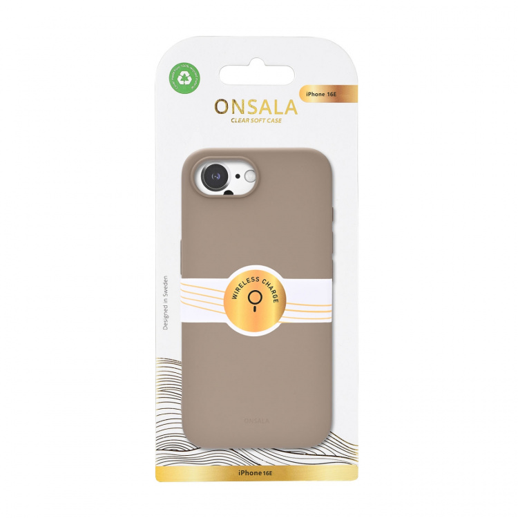 Onsala Mobiilikuori iPhone 16E Takapuoli Silikonituntumalla Kierrätetty MagSerie Summer Sand