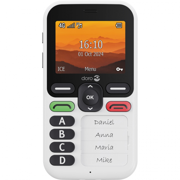 Doro Mobiltelefon 4G Leva X10 Vit/Svart, Fyndvara
