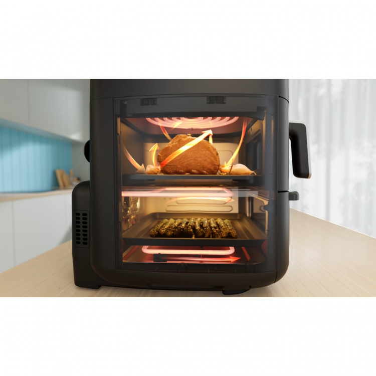 Midea Airfryer 2 i 1 Kombination med Ugn 6,4 + 4,4 Liter