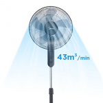 Midea Golvfläkt 3 Hastigheter och Fjärrkontroll, Svart