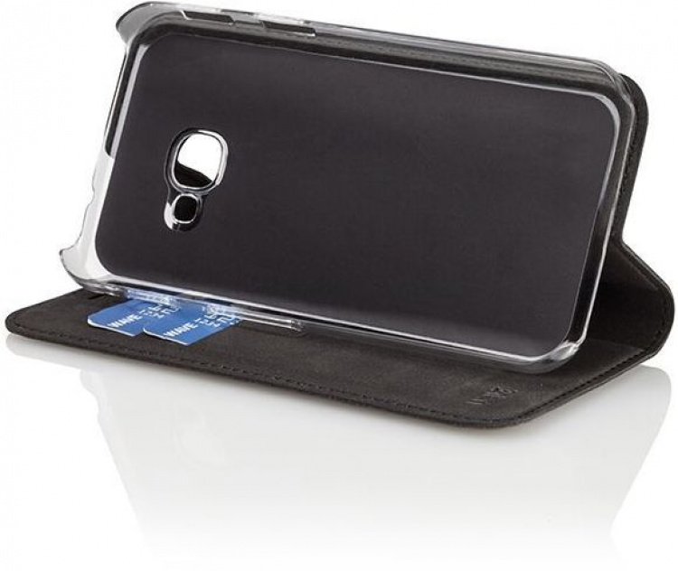 Wave BookCase -suojakotelo, Samsung Galaxy Xcover 4 / 4S, musta