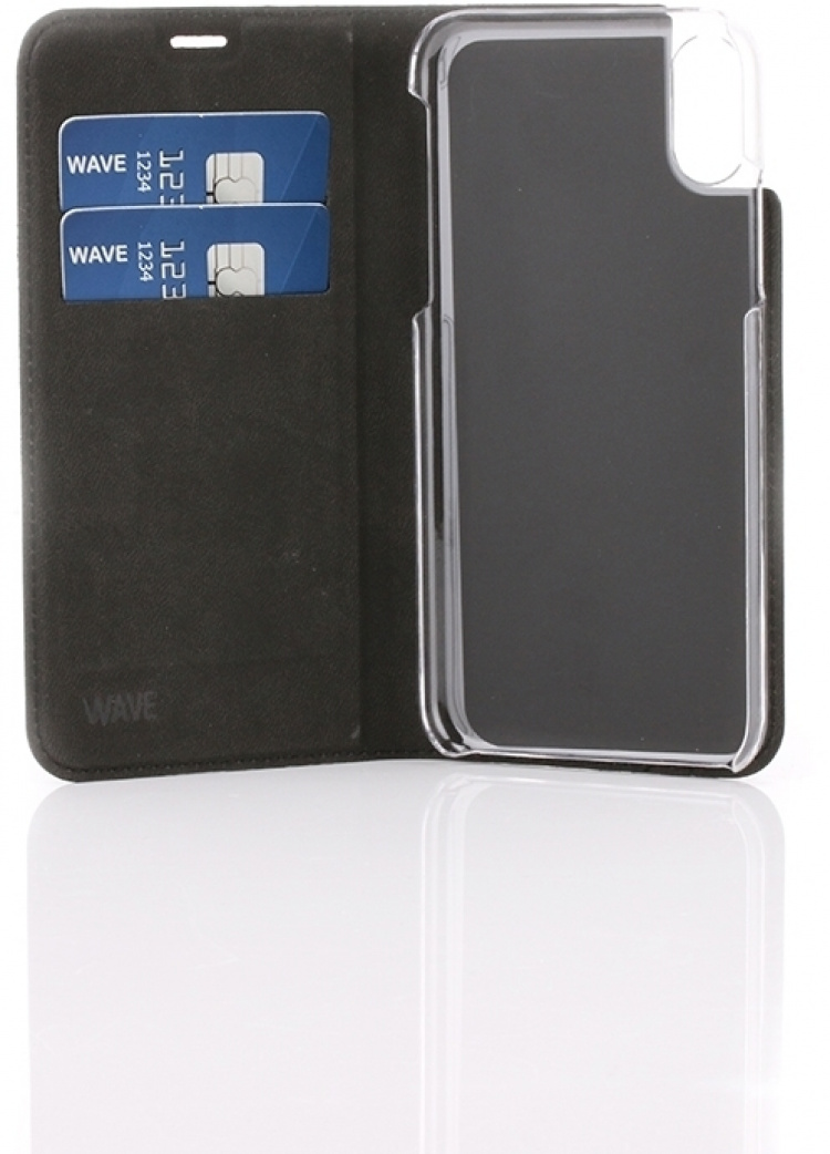 Wave BookCase suojakotelo, iPhone X / Xs, musta Wave BookCase suojakotelo, iPhone X / Xs, musta