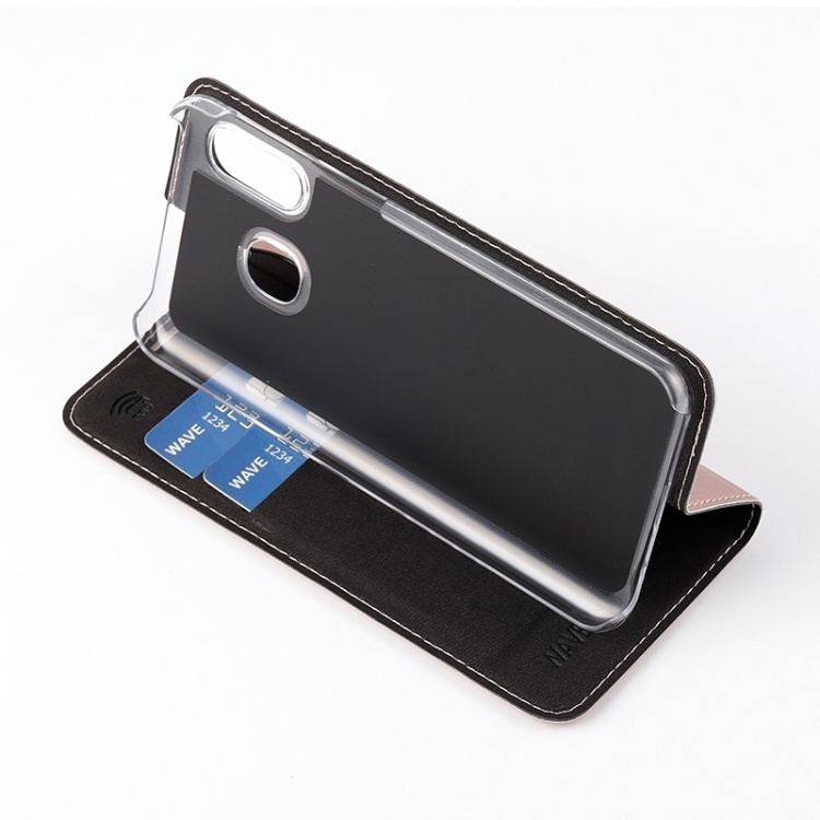 Wave BookCase -suojakotelo, Samsung Galaxy A40, ruusukulta