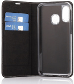 Wave BookCase -suojakotelo, Samsung Galaxy A40, ruusukulta