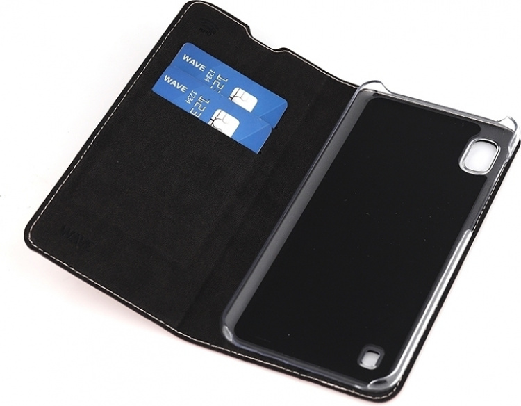Wave BookCase -suojakotelo, Samsung Galaxy A10, ruusukulta
