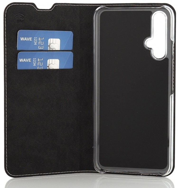 Wave BookCase -suojakotelo, Honor 20 / Huawei Nova 5T, ruusukulta