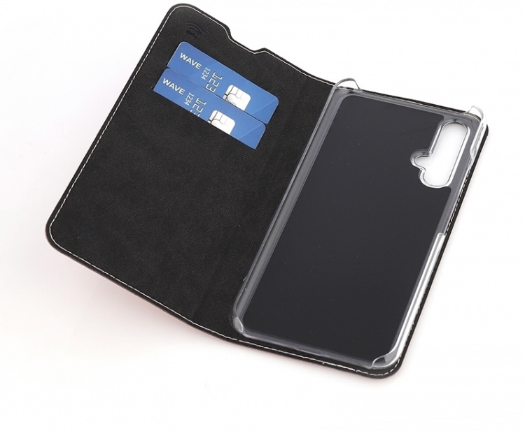 Wave BookCase -suojakotelo, Honor 20 / Huawei Nova 5T, ruusukulta