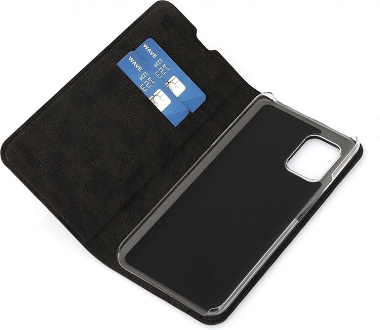 Wave BookCase -suojakotelo, Xiaomi Mi 10 Lite 5G , musta