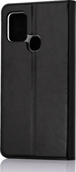 Wave BookCase -suojakotelo, Samsung Galaxy A21s, musta