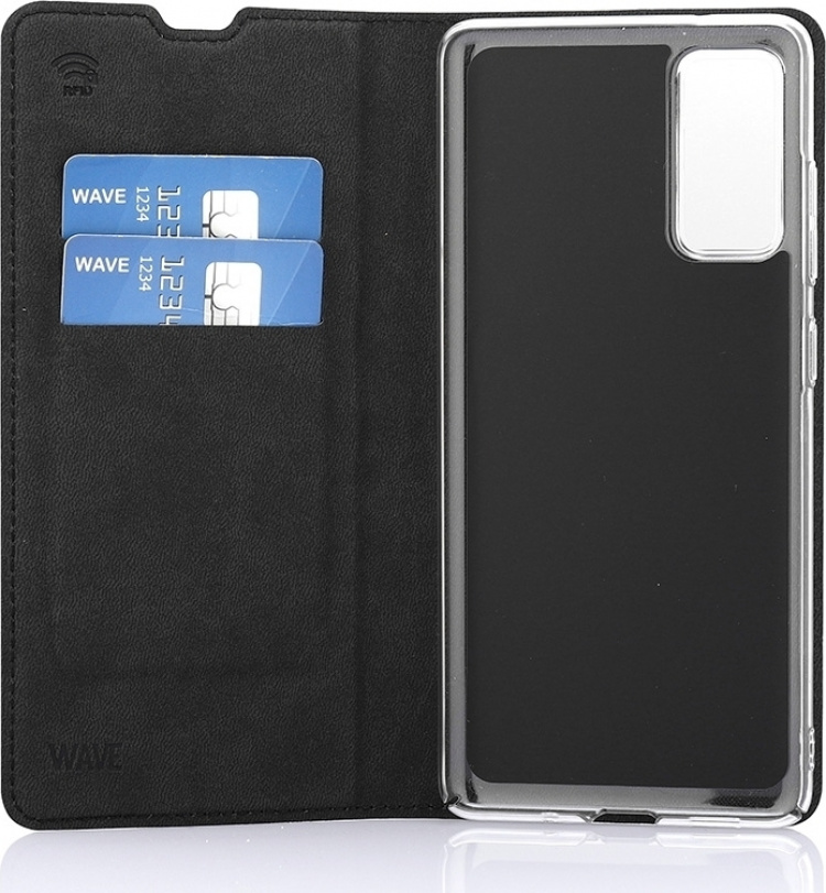 Wave BookCase -suojakotelo, Samsung Galaxy S20 FE 5G / Galaxy S20 FE, musta