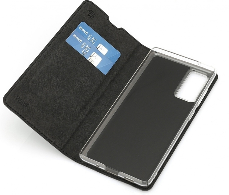 Wave BookCase -suojakotelo, Samsung Galaxy S20 FE 5G / Galaxy S20 FE, musta