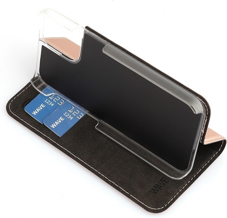 Wave BookCase suojakotelo, iPhone 12 mini, ruusukulta Wave BookCase suojakotelo, iPhone 12 mini, ruusukulta