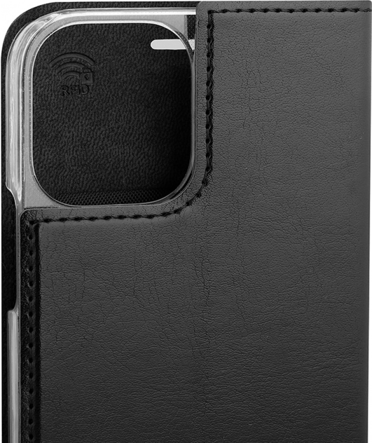 Wave BookCase suojakotelo, iPhone 12 Pro / iPhone 12, musta