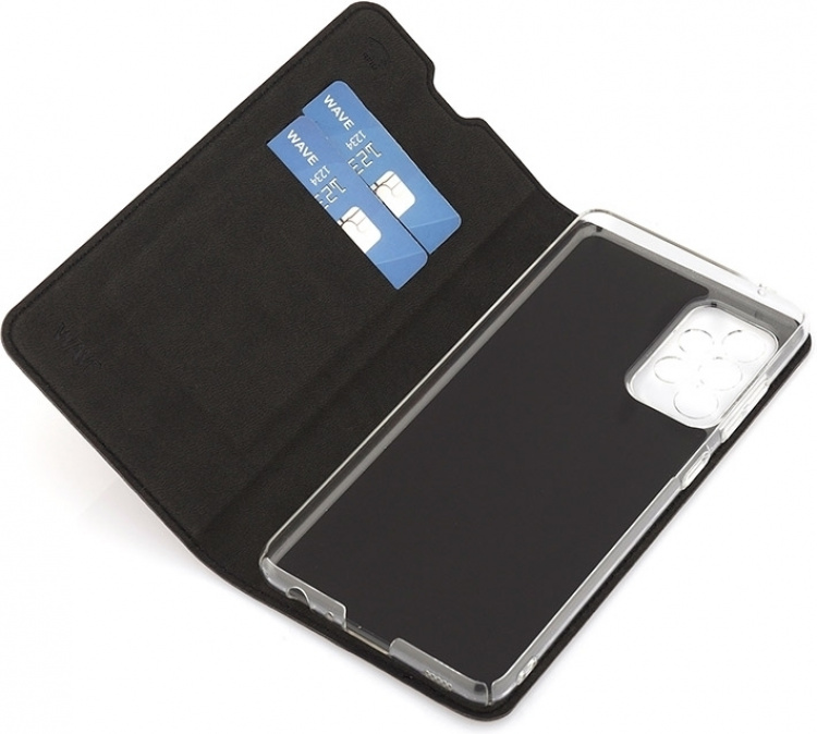 Wave BookCase -suojakotelo, Samsung Galaxy A52 / A52 5G / A52s, musta Wave BookCase -suojakotelo, Samsung Galaxy A52 / A52 5G / A52s, musta