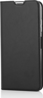 Wave BookCase -suojakotelo, Samsung Galaxy A22 5G, musta