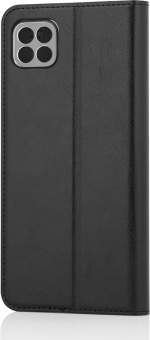 Wave BookCase -suojakotelo, Samsung Galaxy A22 5G, musta