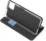 Wave BookCase -suojakotelo, Samsung Galaxy A22 5G, musta