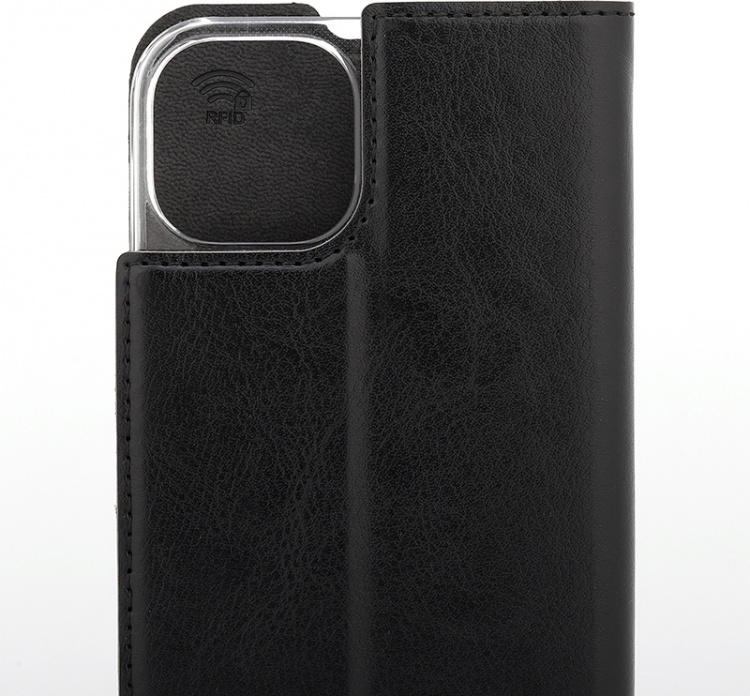 Wave BookCase -suojakotelo, iPhone 13, musta