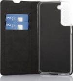 Wave BookCase -suojakotelo, Samsung Galaxy S21 FE 5G, musta Wave BookCase -suojakotelo, Samsung Galaxy S21 FE 5G, musta