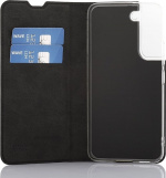 Wave BookCase -suojakotelo, Samsung Galaxy S22 5G, musta