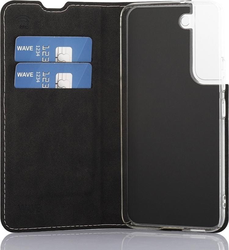 Wave BookCase -suojakotelo, Samsung Galaxy S22 5G, ruusukulta