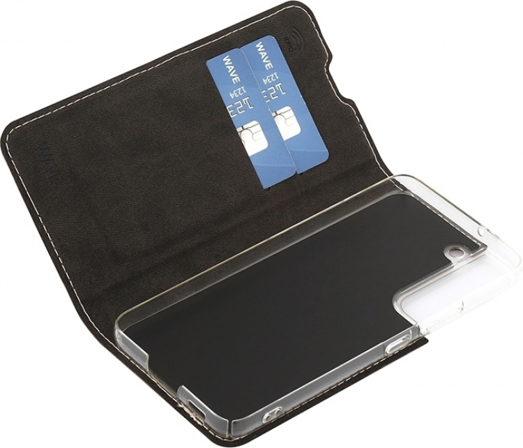 Wave BookCase -suojakotelo, Samsung Galaxy S22 5G, ruusukulta