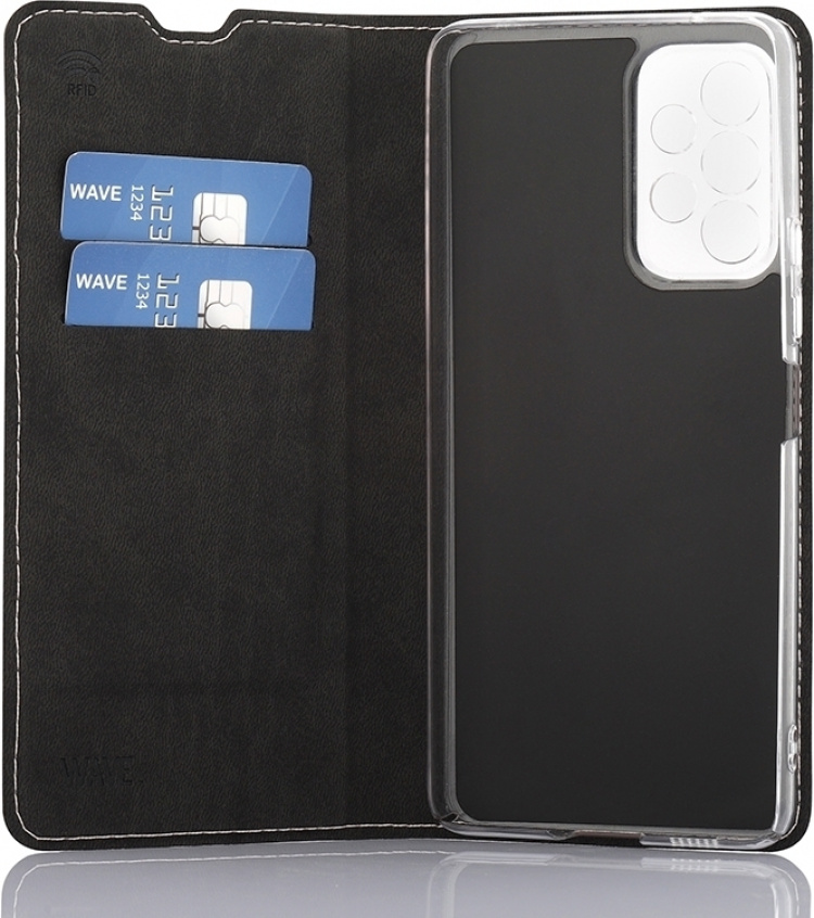 Wave BookCase -suojakotelo, Samsung Galaxy A53 5G, ruusukulta