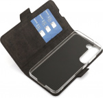 Wave BookCase -suojakotelo, Samsung Galaxy S23, musta