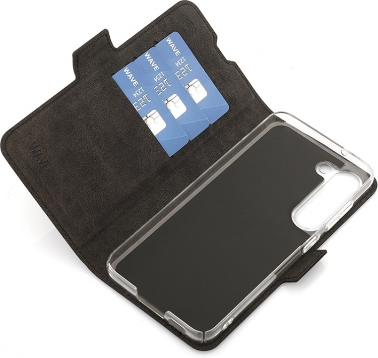 Wave BookCase -suojakotelo, Samsung Galaxy S23, musta