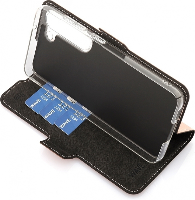 Wave BookCase -suojakotelo, Samsung Galaxy S23, ruusukulta Wave BookCase -suojakotelo, Samsung Galaxy S23, ruusukulta