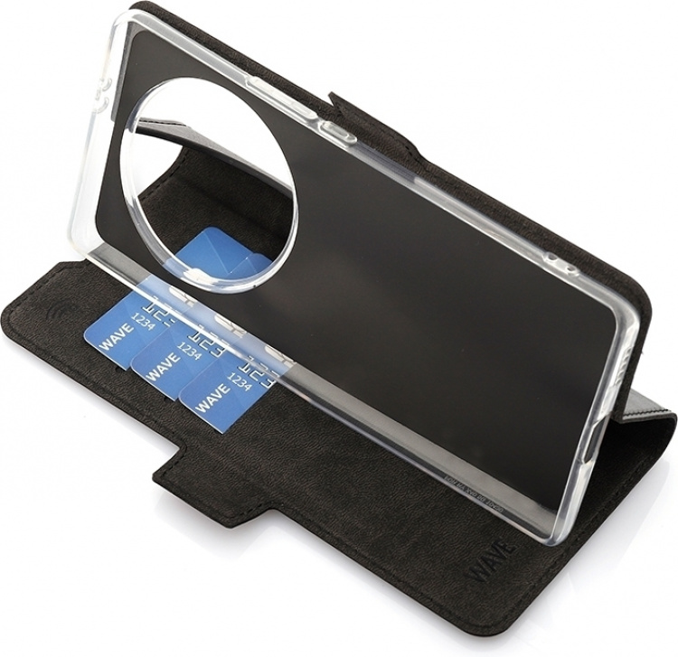 Wave BookCase -suojakotelo, Honor Magic5 Lite, musta