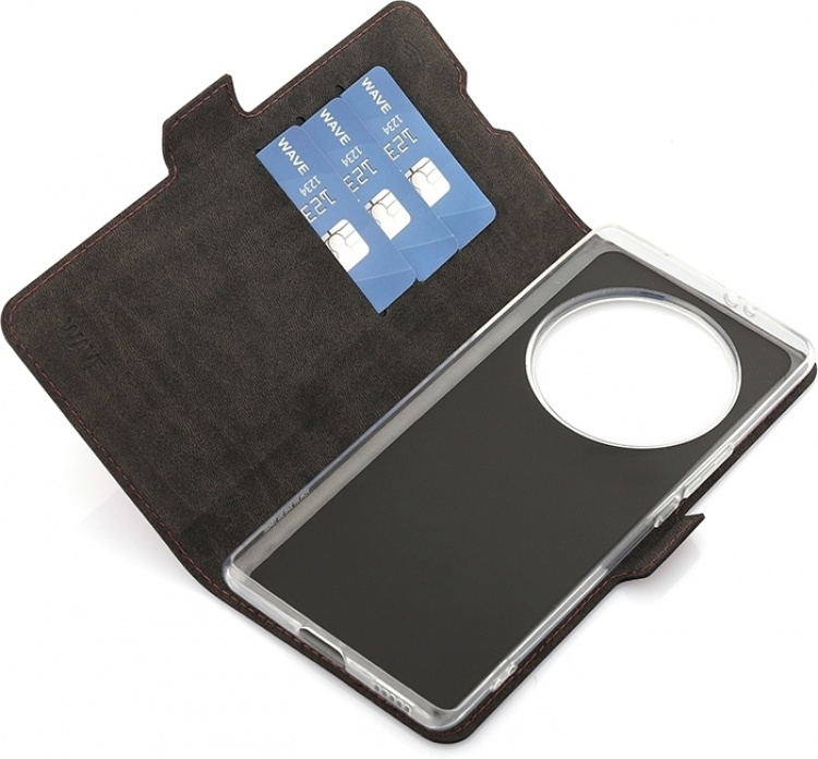 Wave BookCase -suojakotelo, Honor Magic5 Lite, Smoky Sangria