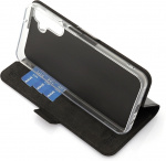 Wave BookCase -suojakotelo, Samsung Galaxy A14 4G, musta